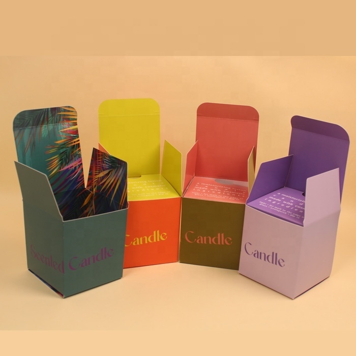 Caja de embalaje de velas de lujo personalizada al por mayor, Cajas de regalo de velas con papel reciclado e impresión de logotipo
