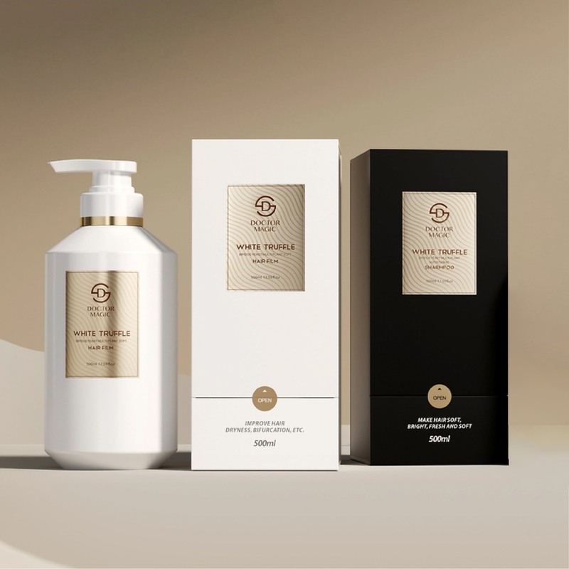 3 Botellas de Rollo rígido en Perfume Box en Oro Negro Luxury Cosmetic Packaging Box con cierre magnético