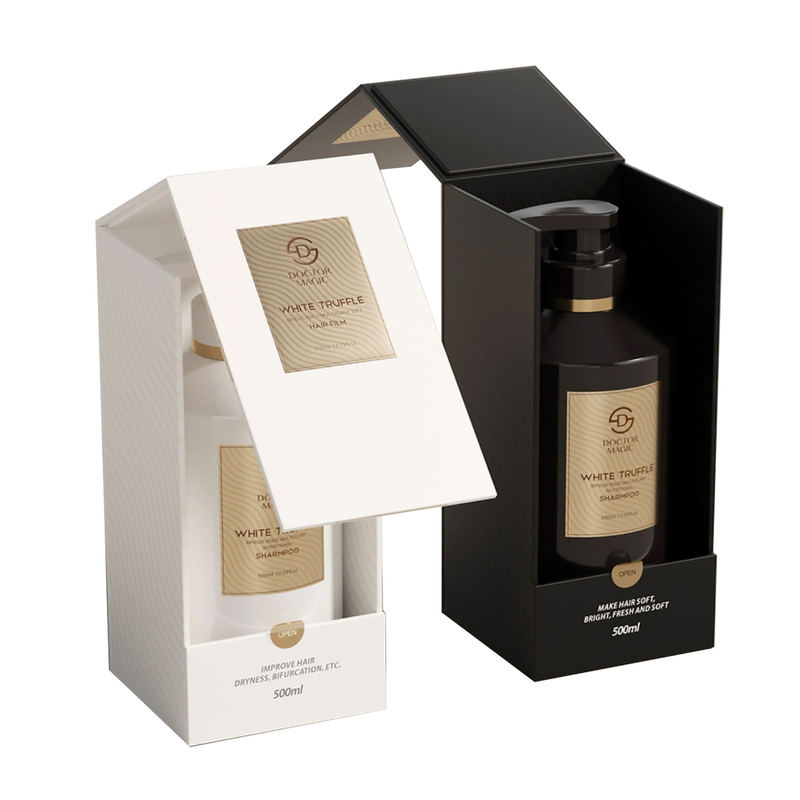 3 Botellas de Rollo rígido en Perfume Box en Oro Negro Luxury Cosmetic Packaging Box con cierre magnético