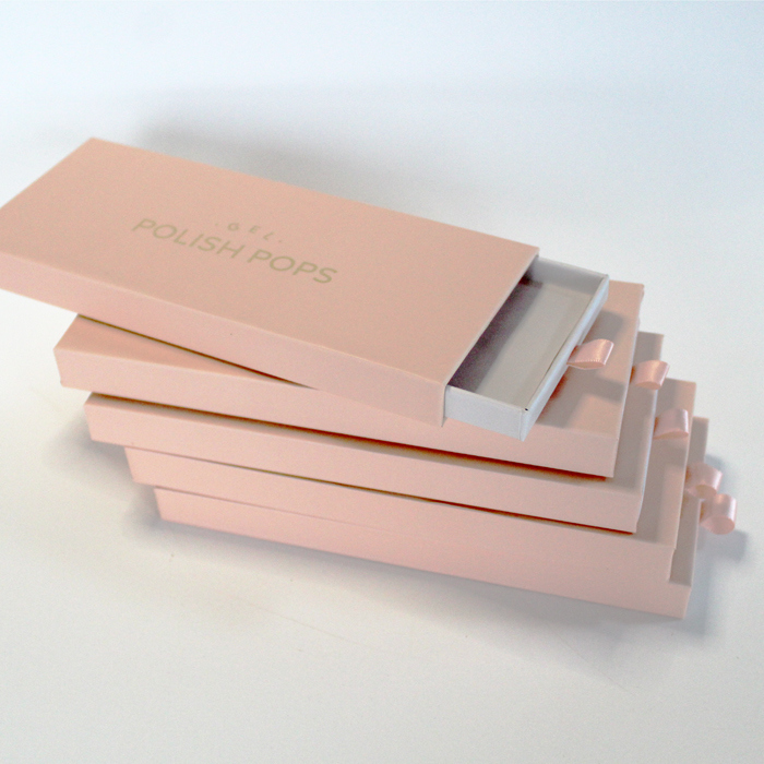 Prensa de lujo en uñas Caja de embalaje con recubrimiento UV de laminación brillante y barniz para manicura de belleza uñas falsas