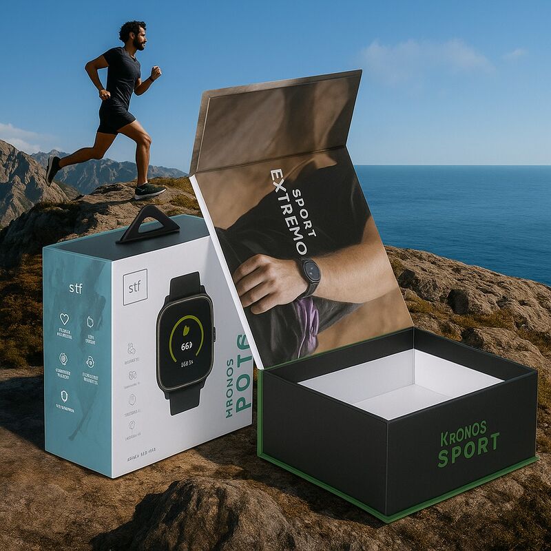 Caja de regalo de cartón reciclado de lujo con logotipo personalizado para Smart Watch