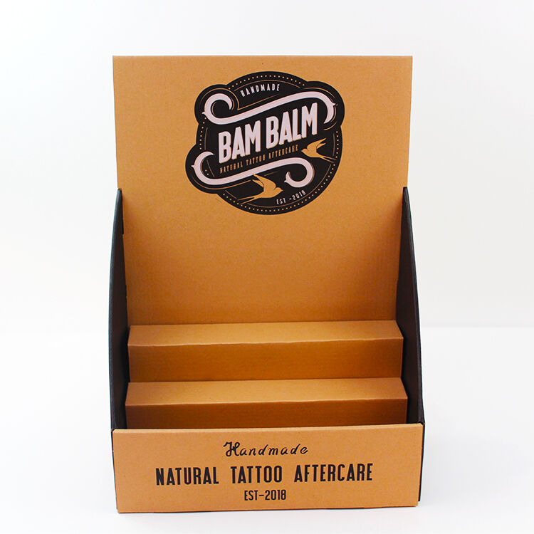 Caja expositora de suelo de papel Kraft CDU pequeña y mediana con opciones de pedido personalizado