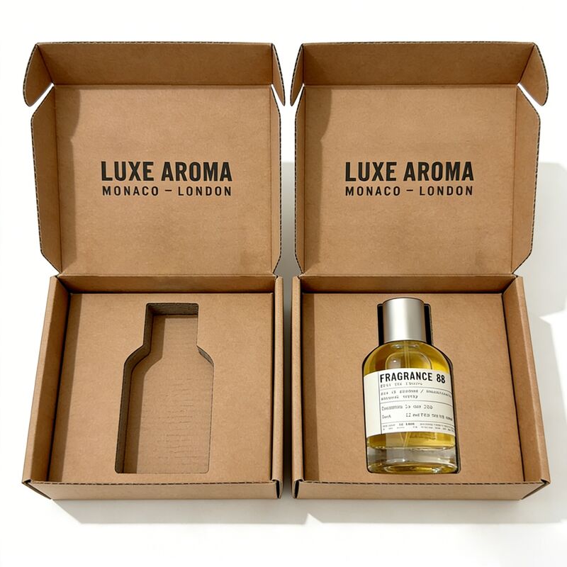 Caja de embalaje de perfumes impresos personalizados ecológicos con inserción interna para botellas de 50 ml OEM al por mayor