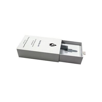 Embalaje de aceite para cabello blanco Caja de cajón Cosmético de lujo rígido con inserción de espuma