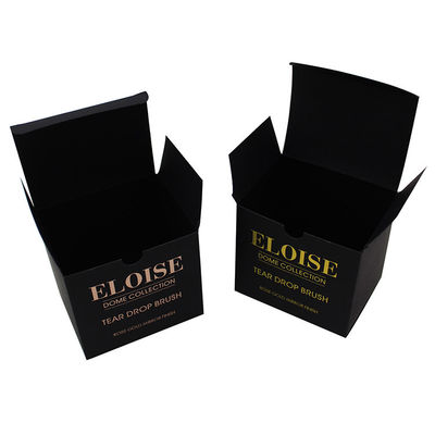 Matte Negro y Rosado Oro mejor embalaje cosmético Caja de papel para el cepillo de maquillaje