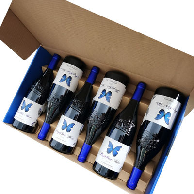 Vino de encargo colorido impreso resistente de 6 paquetes de las cajas de regalo del anuncio publicitario