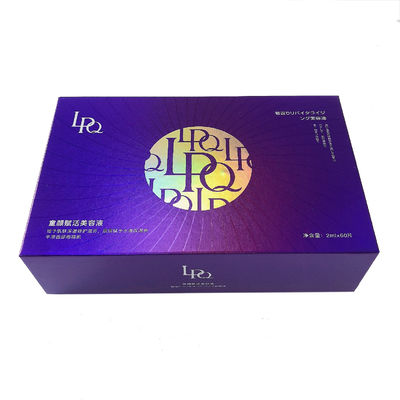 Caja de regalo magnética de la púrpura de encargo de la cartulina para las botellas de Skincare de la máscara
