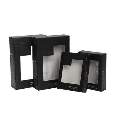 envío Tuck Top Mailer Box Custom del negro 6x4x3 con la ventana