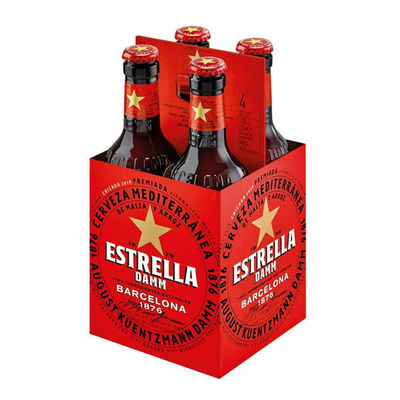 Aduana resistente del paquete de las bandejas 4-6 de la cerveza de la cartulina impresa con las manijas