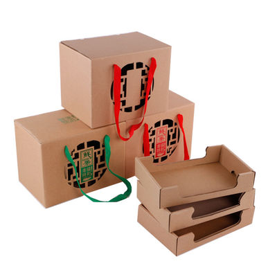 Envases de caja de cartón reciclables para alimentos con mango