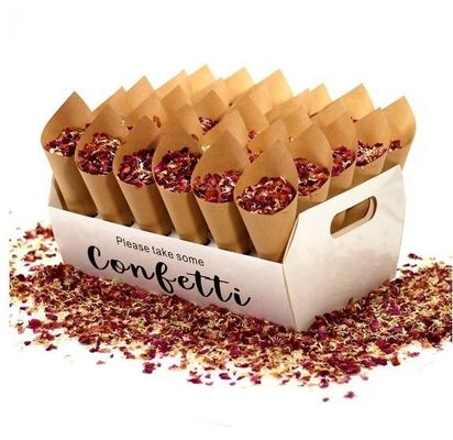 Confeccionado en cartón Con un contenedor de cono de Confetti y una caja con logotipo personalizado
