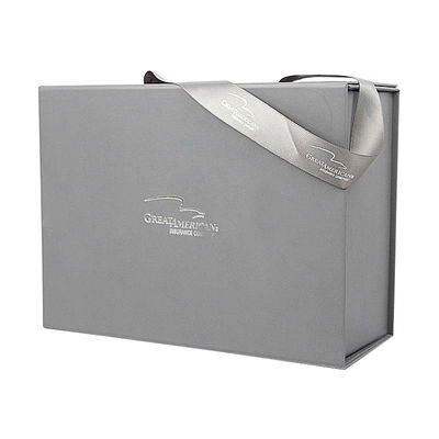 Hoja de encargo plegable de plata de lujo de la caja de regalo que sella a Logo With Ribbon Handle