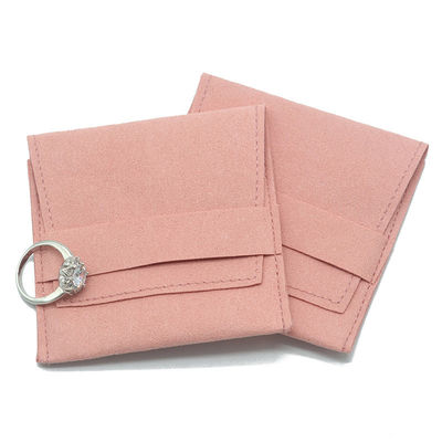 Microfibra colorida de encargo del terciopelo de Ring Earing Necknace Fabric Pouch