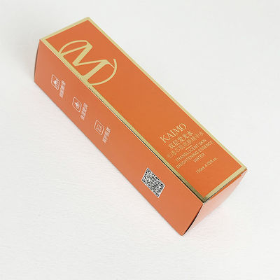 Kit de almacenamiento de cosméticos de color naranja pequeño Cuidado de la piel caja de regalo de embalaje con papel metálico de plata