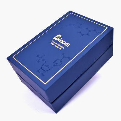 Caja de embalaje de cartón personalizado con UV brillante y logotipo de papel de oro