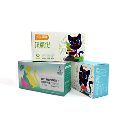 Caja de envío de papel de medicina para mascotas diseñada a medida para perros gatos medicina de salud