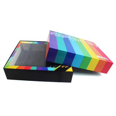 Embalaje de regalos rectangulares de vacaciones Caja de cartón para ventanas con inserciones de divisores a medida