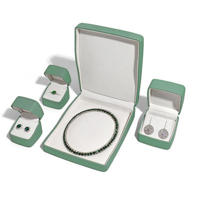 Caja de joyas de cuero personalizada de joyas recicladas Caja de regalo para anillo de pendiente de pulsera collar