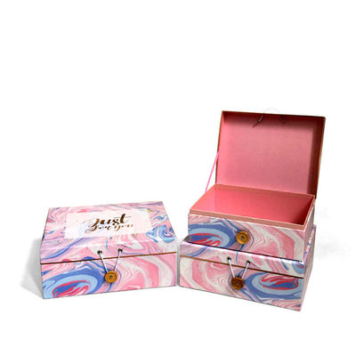 Colorido embalaje caja de regalo con gancho de botón para botella de perfume