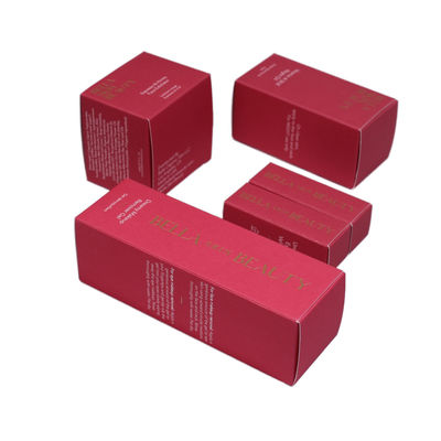 Embalaje impreso con logotipo personalizado Cajas para el cuidado de la piel con papel rojo sólido