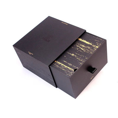Embalaje de caja de regalo de papel negro de lujo para botellas de loción cosmética con espuma