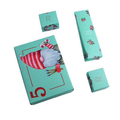 Cajas de papel de sorpresa de misterio reciclable personalizada Embalaje producto cosmético navideño