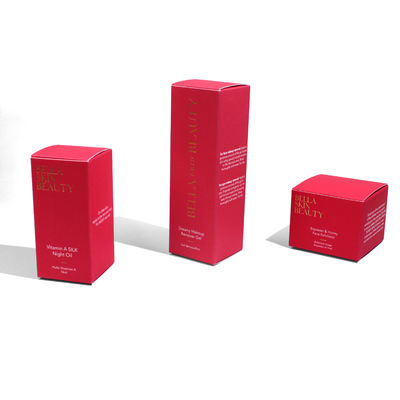 Caja de embalaje cosmético llamativo con diseño único de estampado de papel de aluminio, relieve y laminación